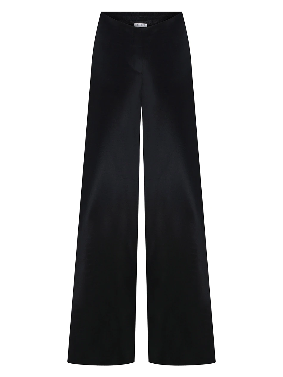 EVA BLACK SATIN PANT