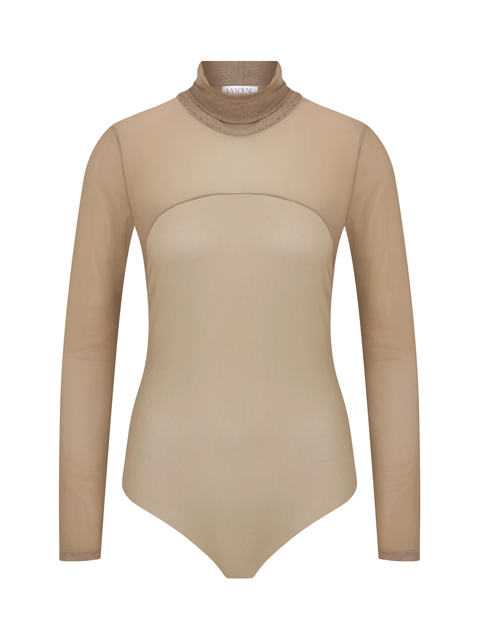 IVY BEIGE SHEER DETAIL BODYSUIT