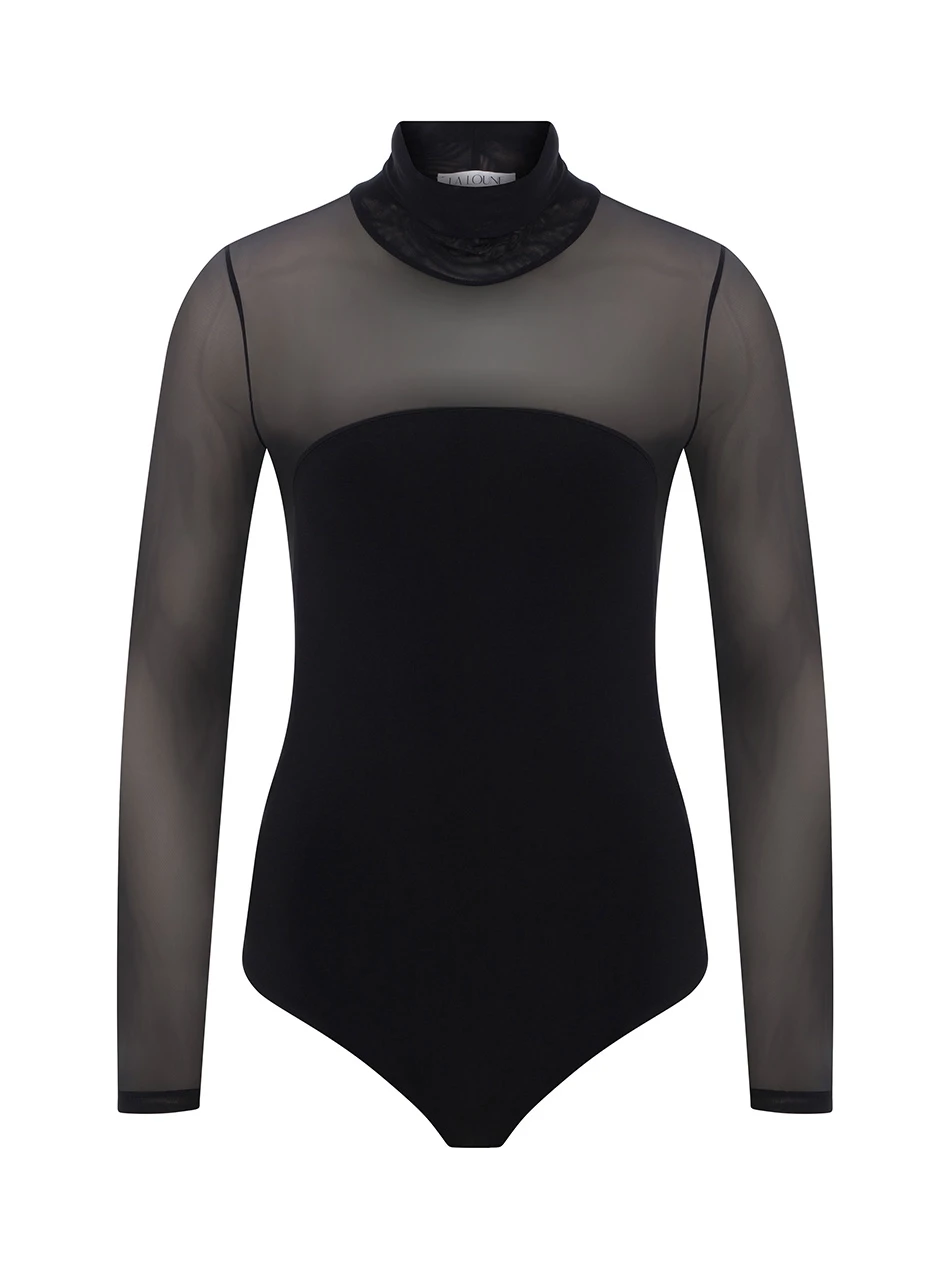 IVY BLACK SHEER DETAIL BODYSUIT