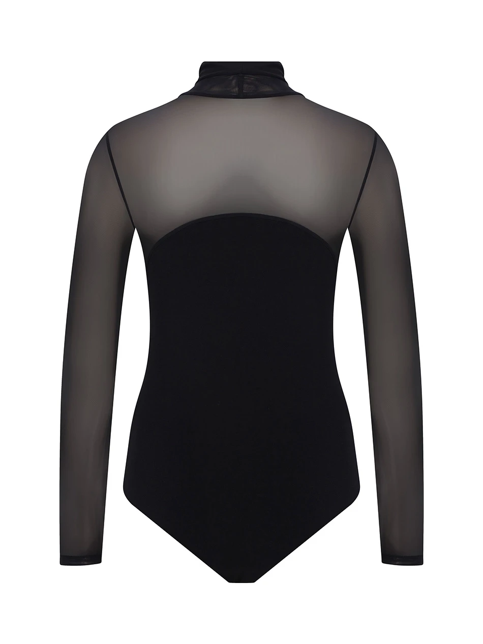 IVY BLACK SHEER DETAIL BODYSUIT