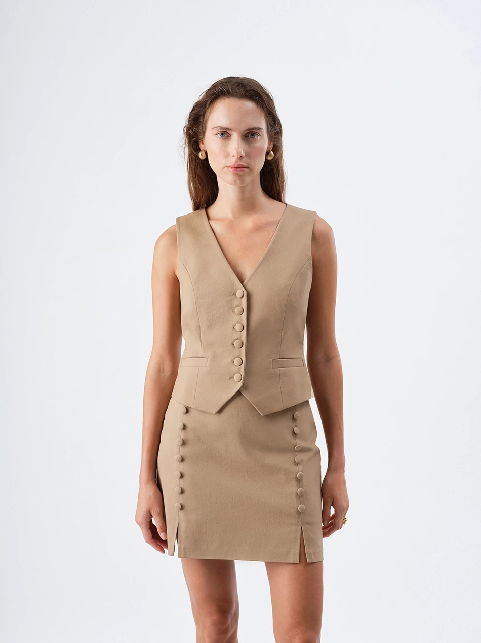 MILAN CAMEL MINI SKIRT